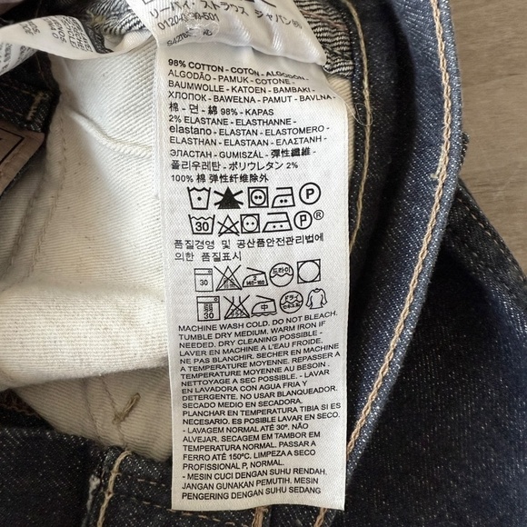 LEVIS VTG 606 JEAN BIG E ORANGE TAB STRAIGHT LEG DARK BLUE RIGID DENIM WOMENS 25 - Picture 11 of 12